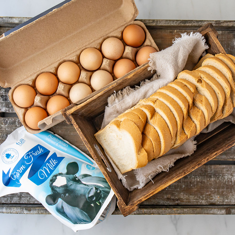 Basics Bundle- Organic Bread, 1L Milk & Pastured Eggs