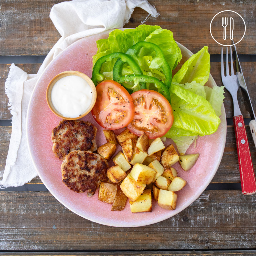 Pork Patties with Potato Hash